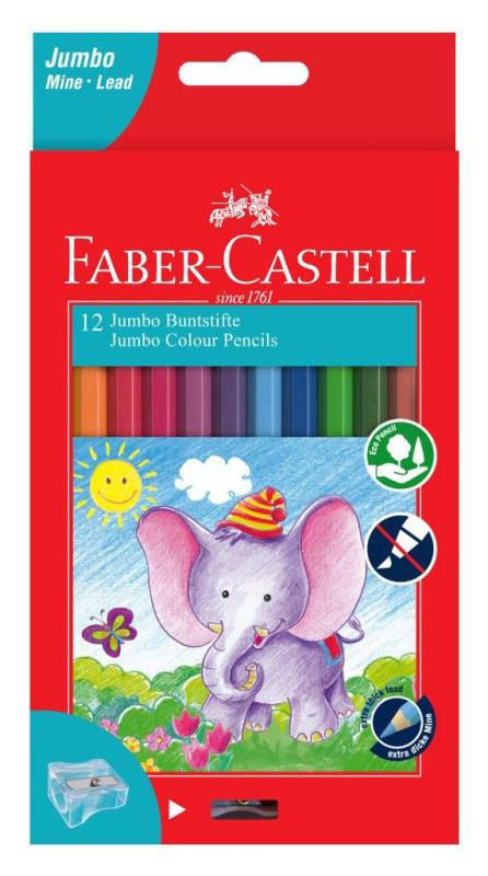 FABER CASTELL JUMBO COLOUR PENCILS, PK12 Qizzle